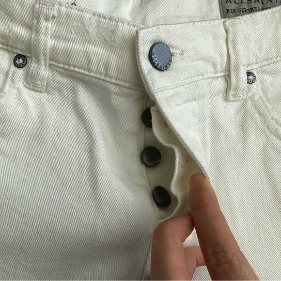 Allsaints Rip Shorts Fit White Denim Distressed Womens W29 - Picture 9 of 11
